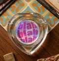 THE "BLAH BLAH BLAH" HEART-SHAPED GLASS ASHTRAY